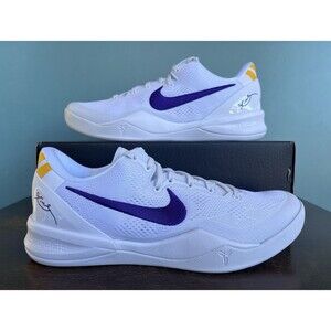 Kobe 8 Protro "Lakers Home" White/Purple Men's Size 13 HF9550-100